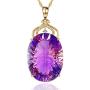 DMOMSA Amethyst Classic Pendant Necklace Jewelry Gift, Suitable for Ladies Gifts for Birthday Party Anniversary Valentines Day