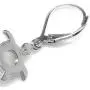 Silvershake Cabochon Gemstone White Gold Plated 925 Sterling Silver Stylish Turtle Dangle Leverback Earrings Jewelry