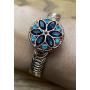 Interchangeable Snap Jewelry Rose Gold Dark Blue & Blue Marquise Flower Holds 18-20mm My Prime Gifts