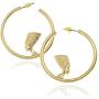 RechicGu Ancient Egyptian Queen Nefertiti Hoop Ear Studs Earrings Revival Cleopatra Amulet Halloween Goth Punk Rock