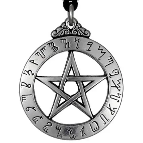 Large Theban Alphabet Pentacle Jewelry Hermetic Pentagram Pagan Wiccan Enochian Pendant Large Theban Alphabet Pentacle Jewelry Hermetic Pentagram Pagan Wiccan Enochian Pendant