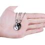 FIBO STEEL 2pcs Stainless Steel Yin Yang Pendant Necklace for Men Women Puzzle Couples Necklace,22 inches