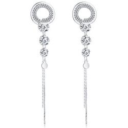 SBLING Platinum-Plated Cubic Zirconia Drop Earrings - Gifts for Women/Girls
