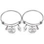 Aeora 2pcs Aunt Niece Bracelet Gift,Silver Adjustable Dangle Bangle The Love Between an Aunt & Niece is Forever Bracelet Set Jewelry