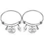 Aeora 2pcs Aunt Niece Bracelet Gift,Silver Adjustable Dangle Bangle The Love Between an Aunt & Niece is Forever Bracelet Set Jewelry