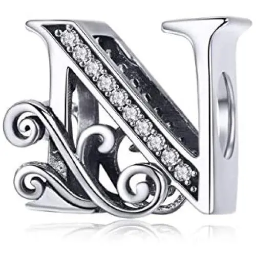 BETTY&SARAH 925 Sterling Silver Letter Charms for Pandora Bracelets Alphabet Initial Beads Jewelry Gift for Women BETTY&SARAH 925 Sterling Silver Letter Charms for Pandora Bracelets Alphabet Initial Beads Jewelry Gift for Women