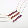 Ms.Iconic 35x6MM Silver Rose Gold Plated Rectangle Bar Mood Charm Color Change Necklace Color Changing Jewelry Bridesmaid Wedding Gift for Her