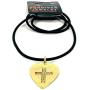 Cross Guitar Pick (stg3g) Antique Gold Finish On Black Rubber Cord