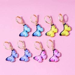 Acrylic Flying Butterfly Dangle Earrings Elegant Animal Dangle Charm Earrings Butterfly Huggie Drop Earrings for Women Girls Big Long Drop Hook Insect Jewelry