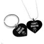 Stainless Steel I Cant Breathe Fist Heart Keychain and Pendant Necklace Set BLM Couples Jewelry for Women or Men