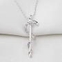 KUIYAI Staff of Asclepius Necklace with Cubic Zirconia Medical Symbol Necklace Jewelry