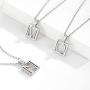 SISMIURRA For You Square Initial Pendant Necklace 18K White Gold Plated Cubic Zirconia A-Z Letter Charm Necklace Minimalist Personalized Gift for Women