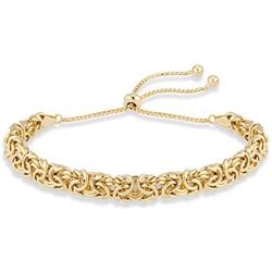 MiaBella 925 Sterling Silver Italian Byzantine Bolo Bracelet for Women, Adjustable Bracelet Handmade in Italy