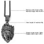 Aiyo Fashion Hip Hop Jewelry Crown Lion Head Pendant Iced Out Clear Rhinestones Curb Cuban Chain Stainless Steel Necklace