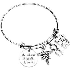 ecobuty Dentist Gift Dental Assistant Gift She Believed She Could So She Did Dental Hygienist Gift Inspirational Jewelry Dentist Graduation Gift