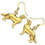 WEVENI Alloy Cute Golden Retriever Dog Earrings Gold Silver plated Dangle Drop Pet Jewelry For Women Girls Ladies Gifts