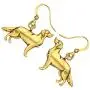 WEVENI Alloy Cute Golden Retriever Dog Earrings Gold Silver plated Dangle Drop Pet Jewelry For Women Girls Ladies Gifts