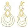 CATHERINE MALANDRINO 3 Inch Circle and Diamond Geo Shape Yellow Gold-Tone Dangle Earrings for Women CATHERINE MALANDRINO 3 Inch Circle and Diamond Geo Shape Yellow Gold-Tone Dangle Earrings for Women