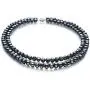 Julika Black 6-7mm Double Strand A Quality Freshwater 925 Sterling Silver Cultured Pearl Set For Women