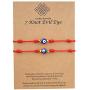 4Pcs Lucky 7 Knots Red String Evil Eye Bracelet Handmade Adjustable Rope Corded Braide Amulet Protection Bracelet for Women Men Boy Girl Good Luck Message Card Friendship Jewelry Gift