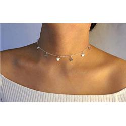 Gold Star Choker Necklace Silver Star Necklace for Women Dainty Choker Necklace Silver Gold Choker Necklaces Brandy Melville Jewelry