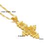 Ethiopia Eritrean Gold Color Cross Pendant Necklace for Women Men African Jewelry Gifts
