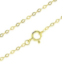 Michael Zweig Sterling Silver Thin Delicate Flat Cable Chain 1.0mm Thick with Spring Ring Italy Tag