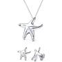 Small Tropical Vacation Nautical Beach Starfish Pendant Necklace Stud Earrings Jewelry Set For Women Girlfriend Polished 925 Sterling Silver