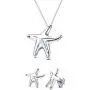 Small Tropical Vacation Nautical Beach Starfish Pendant Necklace Stud Earrings Jewelry Set For Women Girlfriend Polished 925 Sterling Silver