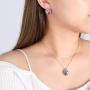 Mom Necklace for Women Mother Daughter Jewelry Mothers Day Crystal Heart Pendant Necklaces Accent Chain Love Forever Charm Inspirational Gift for Her Wife Sister Girlfriend