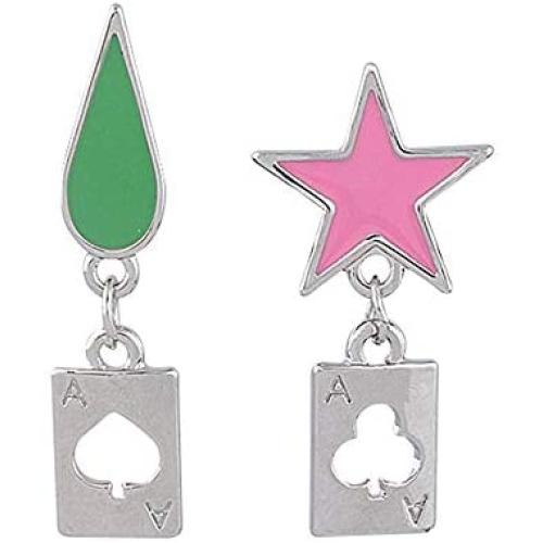 Anime Earrings HUNTER x HUNTER Hisoka Earrings Cosplay Stars Teardrop Poker Earring Stud for Women Men Earring Jewelry Gift Accessories