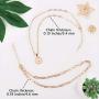 Gold Layered Initial Necklaces for Women Girls, 18k Gold Plated Paperclip Chain Necklace, Letter Pendant Choker Layering Coin Necklaces