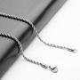 FZTN Jewelry 2mm Diamond Cut 18K Gold or White Gold Plated Twisted Rope Chain Link Necklace for Men Women 18-26 Inches with Strong Solid Clasp