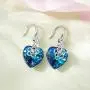 Swarovski Crystal Hollow Heart Drop Dangle Earrings for Women Fashion 14K Gold Plated Hypoallergenic Jewelry