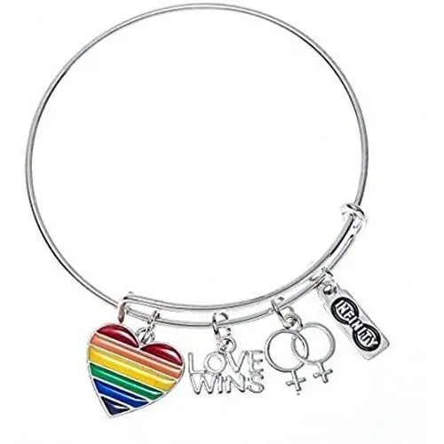 Infinity Collection Love Wins Bracelet, LGBT Bracelet- Lesbian Pride Jewelry, Rainbow Pride Bracelet & Perfect Lesbian Gifts