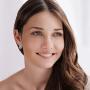 4 Prong Round Birthstone and Created Opal Halo Leverback Earrings For Women or Girls Sterling Silver Dangle Earring