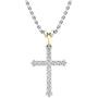 Dazzlingrock Collection 0.25 Carat (ctw) 10K Gold Round White Diamond Ladies Cross Pendant 1/4 CT (Silver Chain Included)