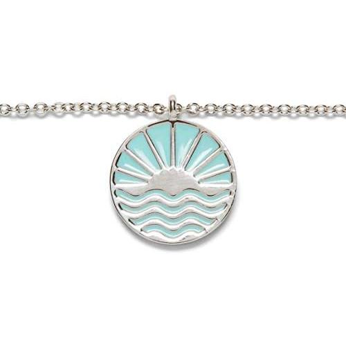 Pura Vida Rose Gold or Silver Sunrise to Sunset Medallion Necklace - 16'', 2''