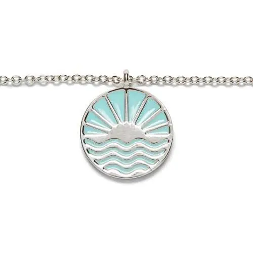 Pura Vida Rose Gold or Silver Sunrise to Sunset Medallion Necklace - 16'', 2'' Pura Vida Rose Gold or Silver Sunrise to Sunset Medallion Necklace - 16'', 2''
