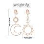 Chargances Boho Women Sun Crescent Moon Stars Dangle Drop Earrings Ladies Fashion Jewelry for Party(Gold)