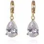 GULICX Party Jewelry Gold Tone White Teardrop Crystal Clear Cubic Zirconia Leverback Dangle Earrings GULICX Party Jewelry Gold Tone White Teardrop Crystal Clear Cubic Zirconia Leverback Dangle Earrings