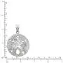Honolulu Jewelry Company Sterling Silver Sand Dollar Necklace Pendant with 18'' Box Chain