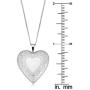 Kooljewelry Rhodium Plated Brass Heart Locket with Sterling Silver Curb Chain Necklace (18 inch)