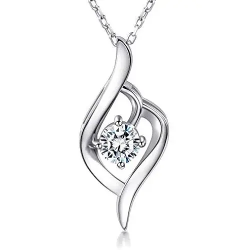 AmorAime Silver Necklace for Women 925 Sterling Silver Heart Necklace Cubic Zirconia Love Knot Adjustable Dainty Necklace Gift for Mothers Day or Anniversary AmorAime Silver Necklace for Women 925 Sterling Silver Heart Necklace Cubic Zirconia Love Knot Adjustable Dainty Necklace Gift for Mothers Day or Anniversary