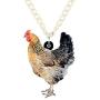 NEWEI Acrylic Unique Chicken Hen Rooster Necklace Chain Pendant Choker Fashion Farm Animal Pet Jewelry for Women Gift Charm