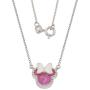 Disney Jewelry Mickey or Minnie Mouse Sterling Silver Synthetic Opal Pendant Necklace