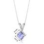 14 Karat White Gold Cushion Cut 1.00 Carats Tanzanite Pendant