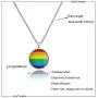 Gzrlyf Gay Pride Necklace Rainbow Pendant Necklace Gay Lesbian LGBT Pride Jewelry Gzrlyf Gay Pride Necklace Rainbow Pendant Necklace Gay Lesbian LGBT Pride Jewelry