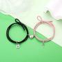 2Pcs Heart Magnetic Bracelet for Women Mutual Attraction Bracelets Distance Relationship Rubber Rope Bracelet Friendship Matching Bracelet for Her Sister BFF Best Friend Gifts