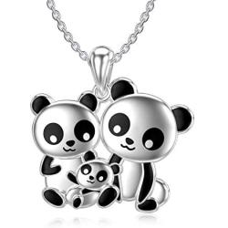 BEBEWO 925 Sterling Silver Cute Animal Panda Pendant Necklace for Women Girls Lover Gifts Birthday Jewelry, Chain 18+2 inch